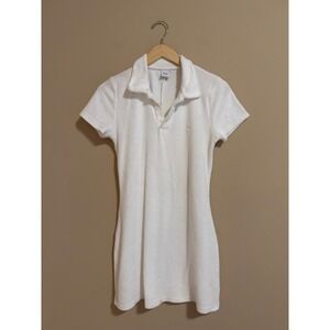 TNA White Terry Cloth Polo Mini Dress